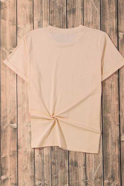 Pumpkin Graphic Round Neck Short Sleeve T-Shirt-Angel Casuals