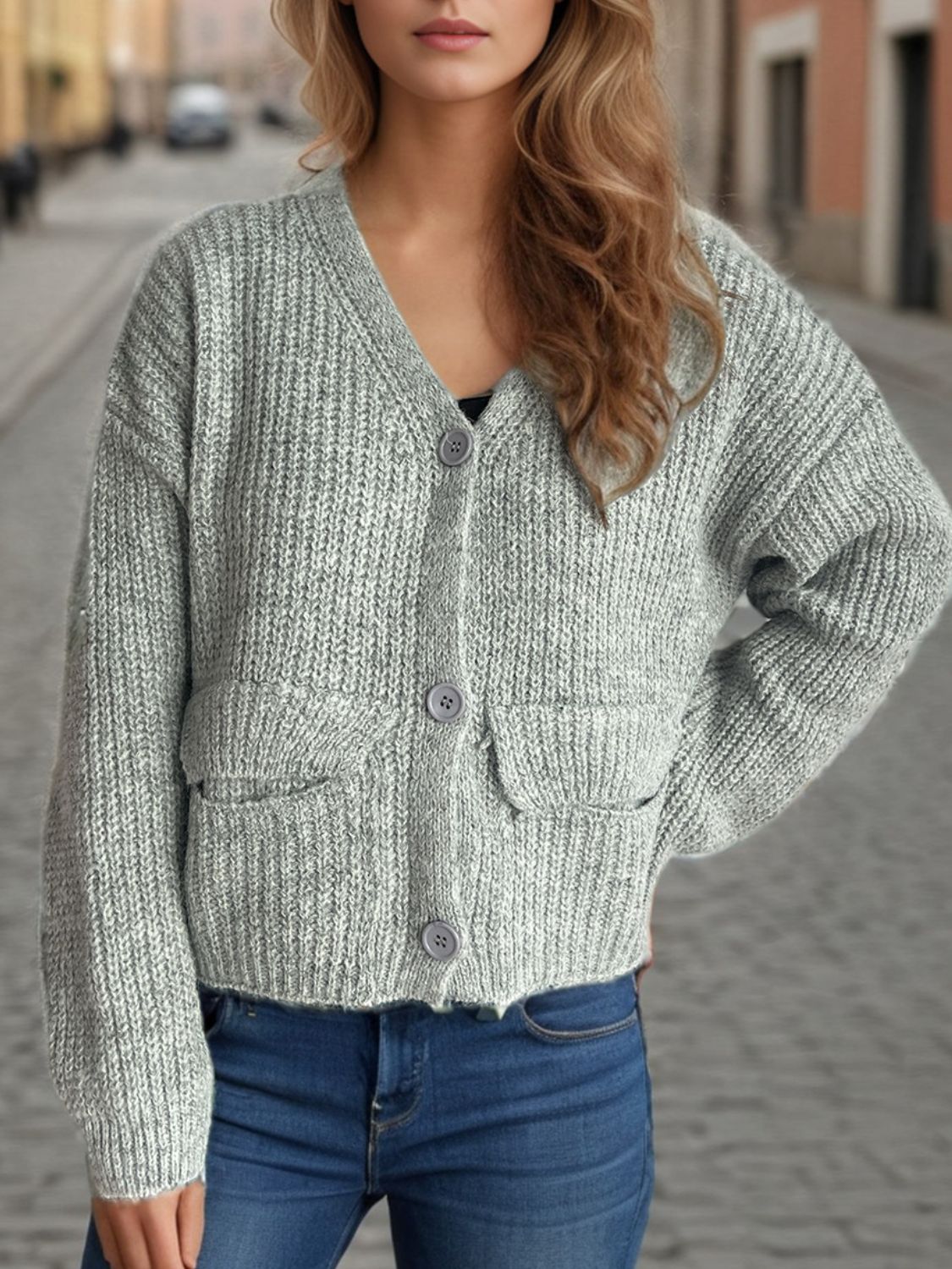Button Down Long Sleeve Cardigan-Angel Casuals
