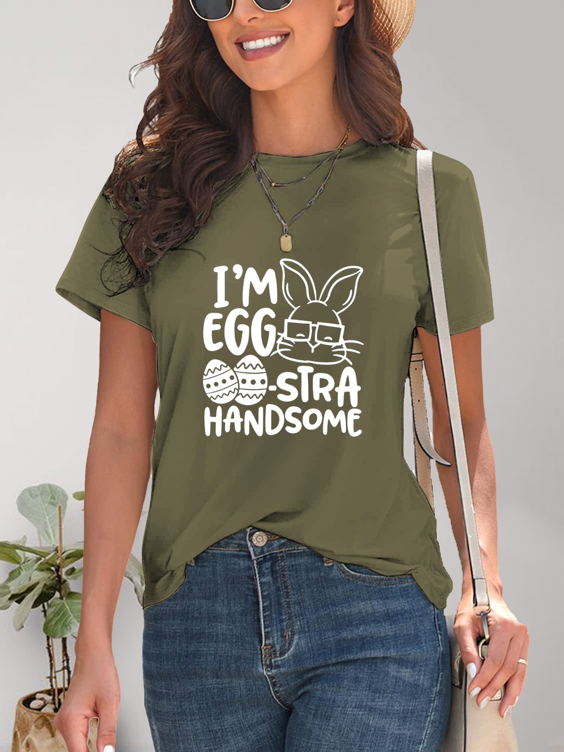 Graphic Round Neck Short Sleeve T-Shirt-Angel Casuals