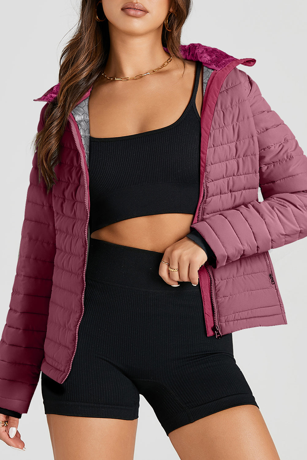 Turtleneck Zip Up Long Sleeve Jacket-Angel Casuals
