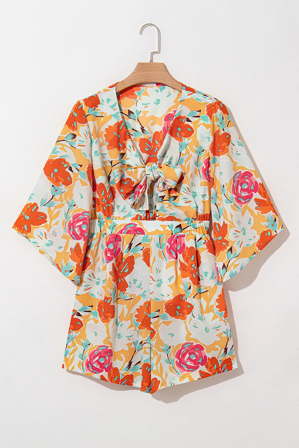 Tied Printed Half Sleeve Romper-Angel Casuals