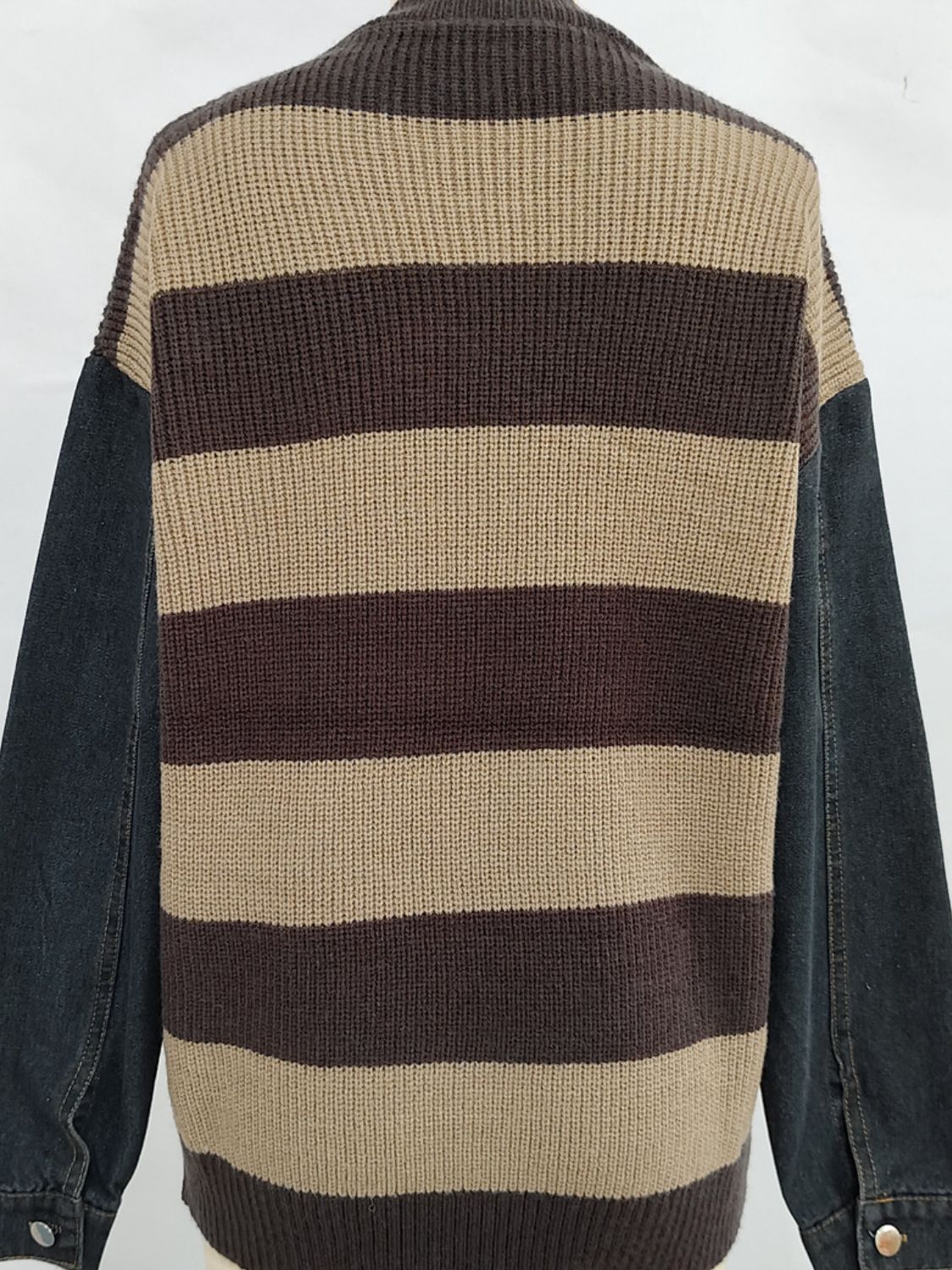 Contrast Round Neck Long Sleeve Sweater-Angel Casuals