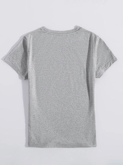 Lucky Clover Round Neck Short Sleeve T-Shirt-Angel Casuals