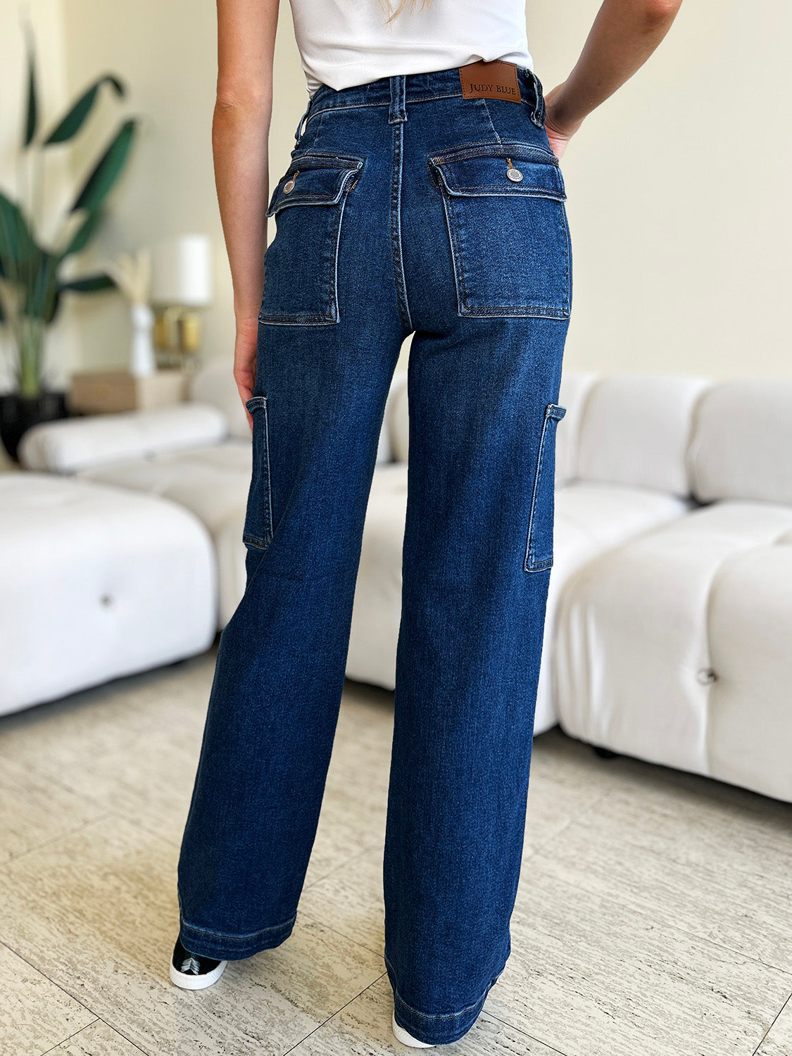 Judy Blue Full Size High Waist Straight Cargo Jeans-Angel Casuals