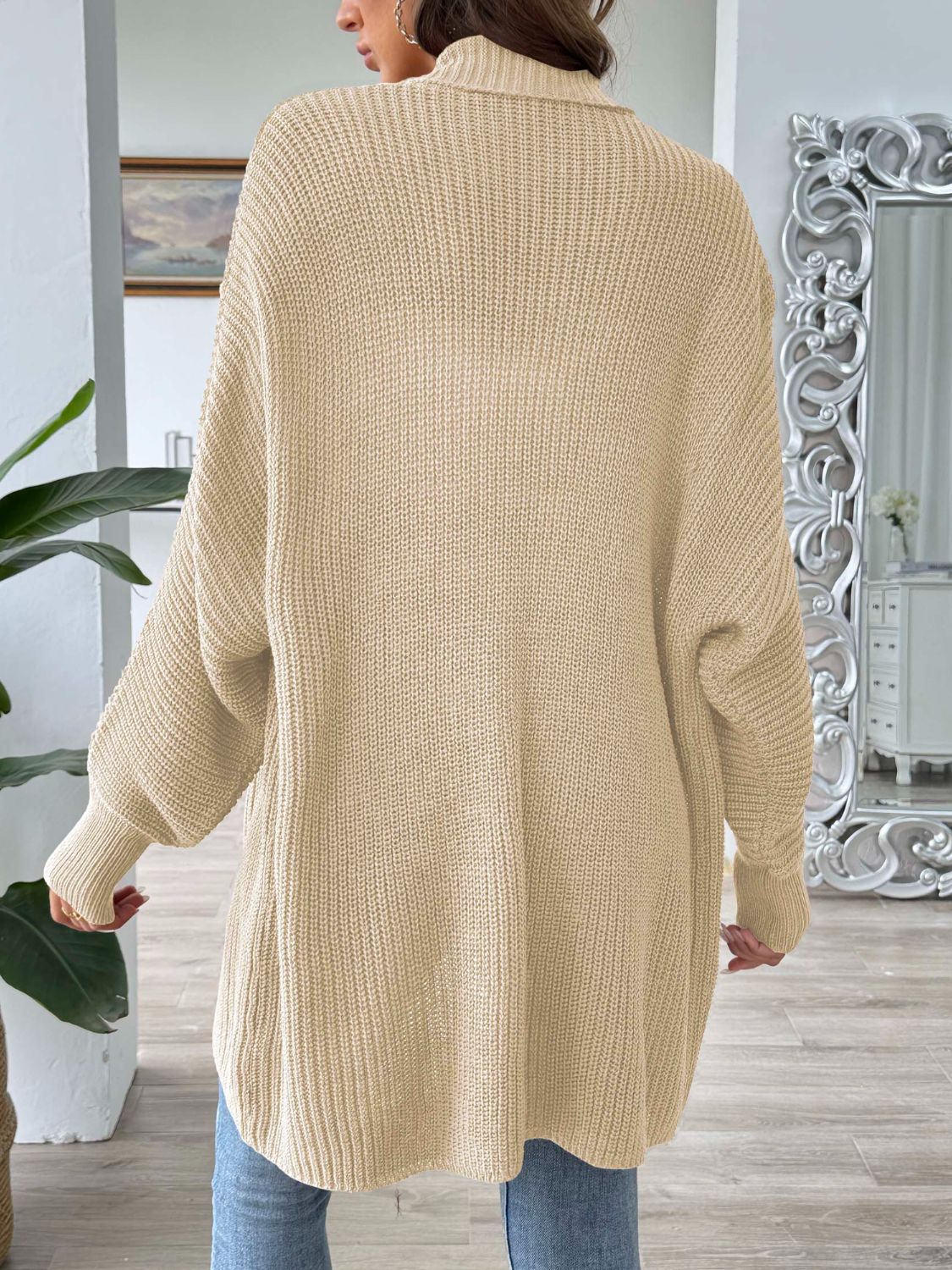 Open Front Long Sleeve Cardigan-Angel Casuals