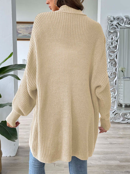Open Front Long Sleeve Cardigan-Angel Casuals