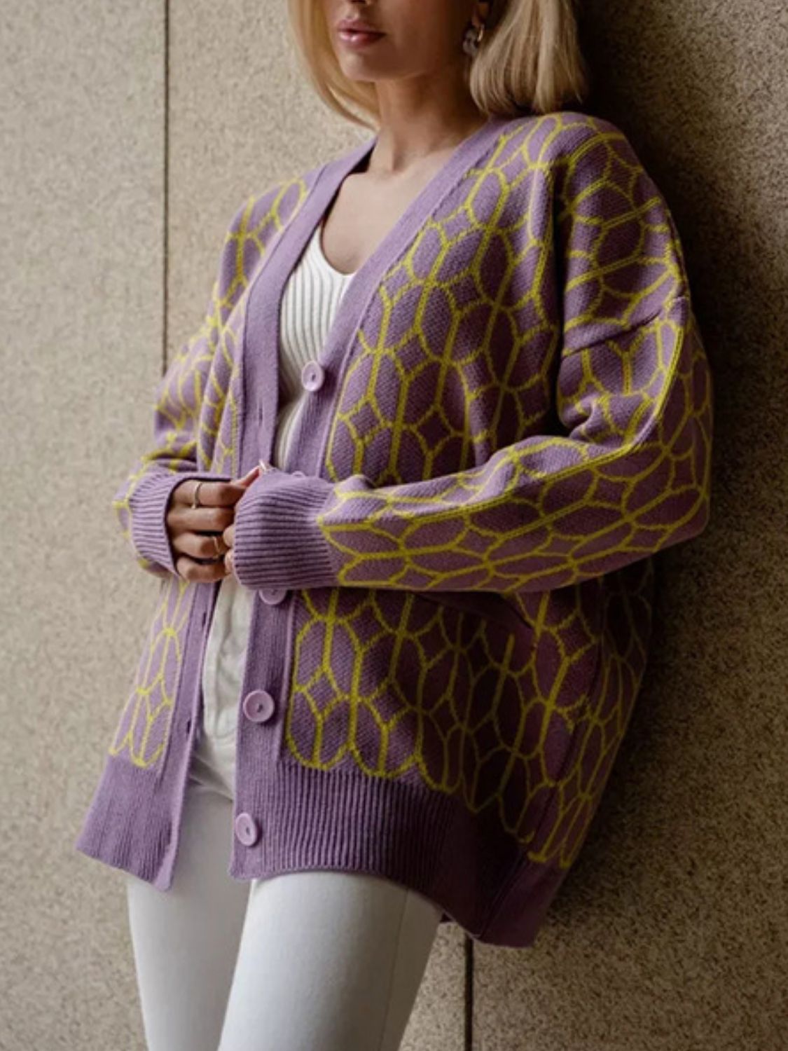 Button Up Long Sleeve Cardigan-Angel Casuals