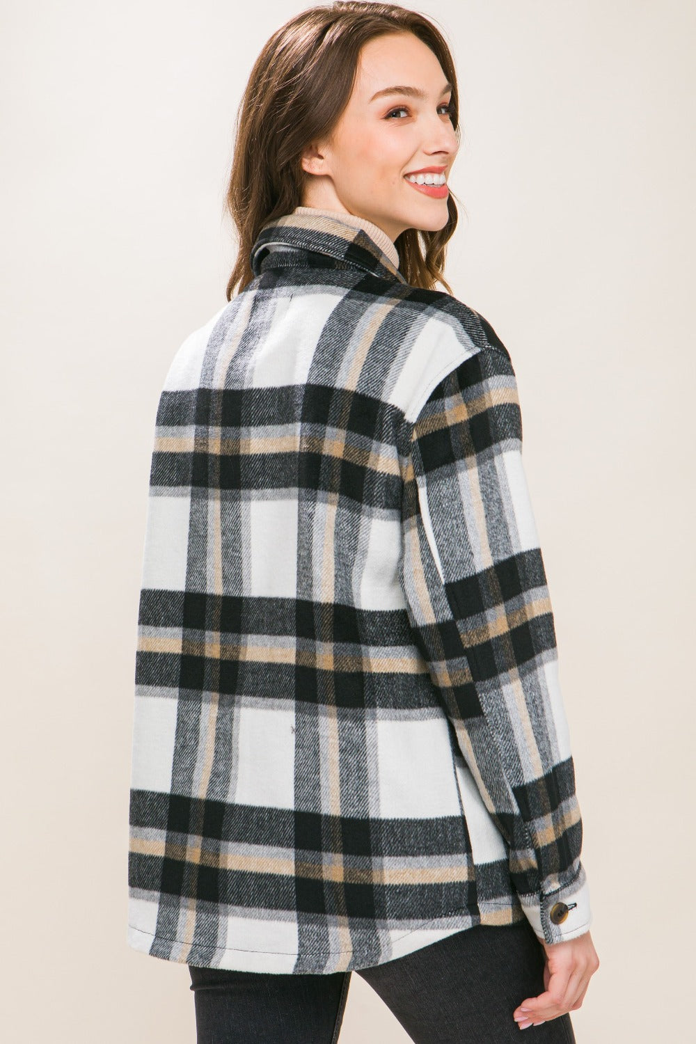 Love Tree Plaid Button Up Shacket-Angel Casuals