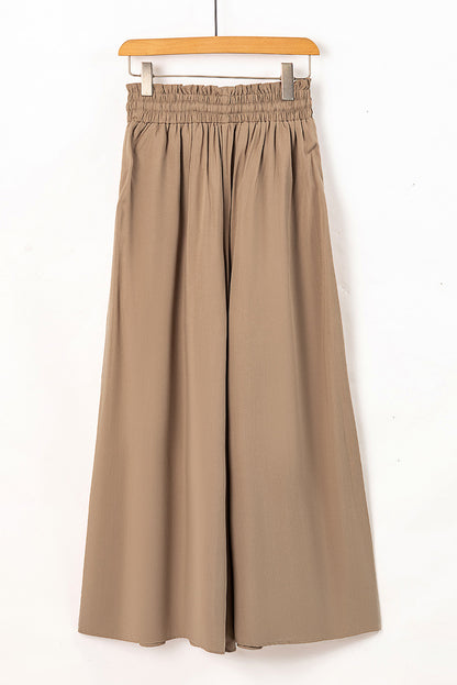 Drawstring Waist Wide Leg Pants-Angel Casuals