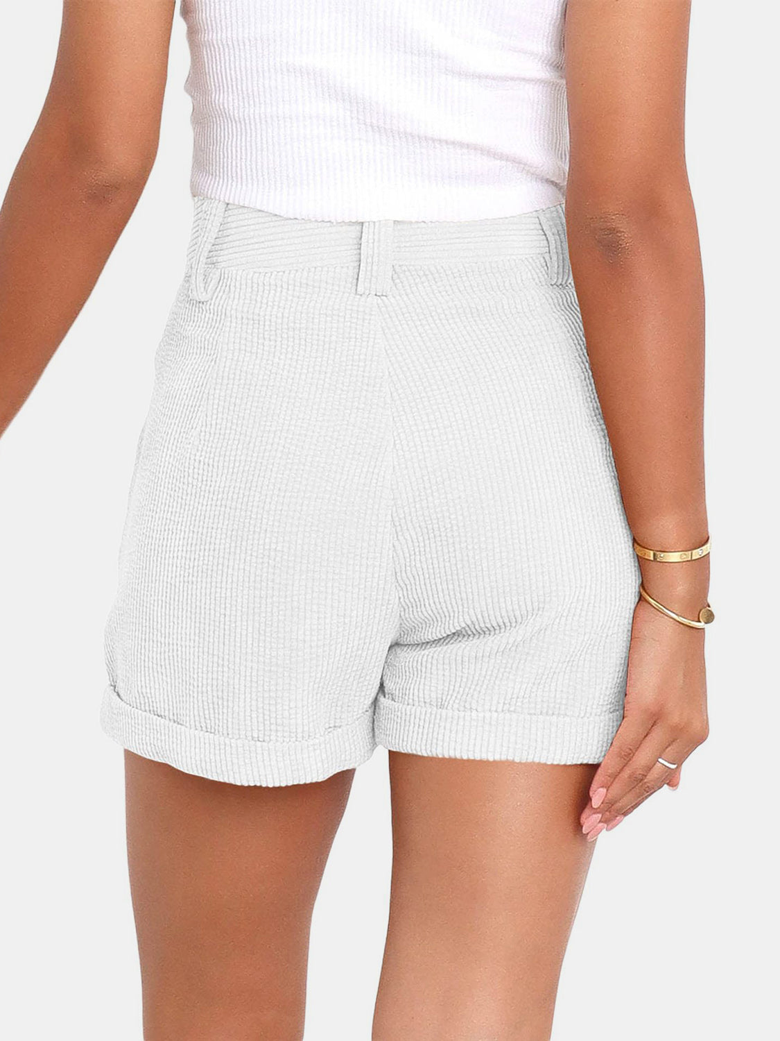 Full Size High Waist Shorts with Pockets-Angel Casuals