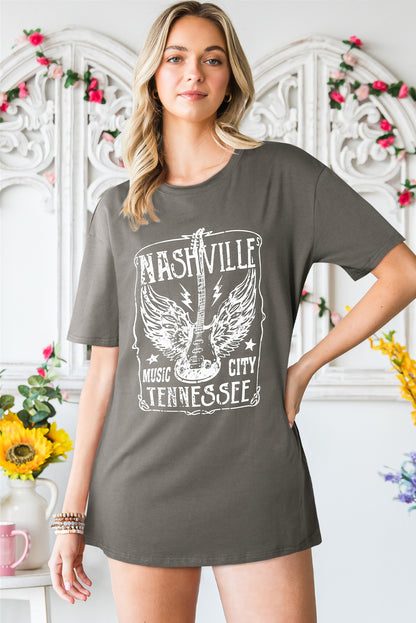 NASHVILLE MUSIC CITY TENNESSEE Graphic T-Shirt-Angel Casuals