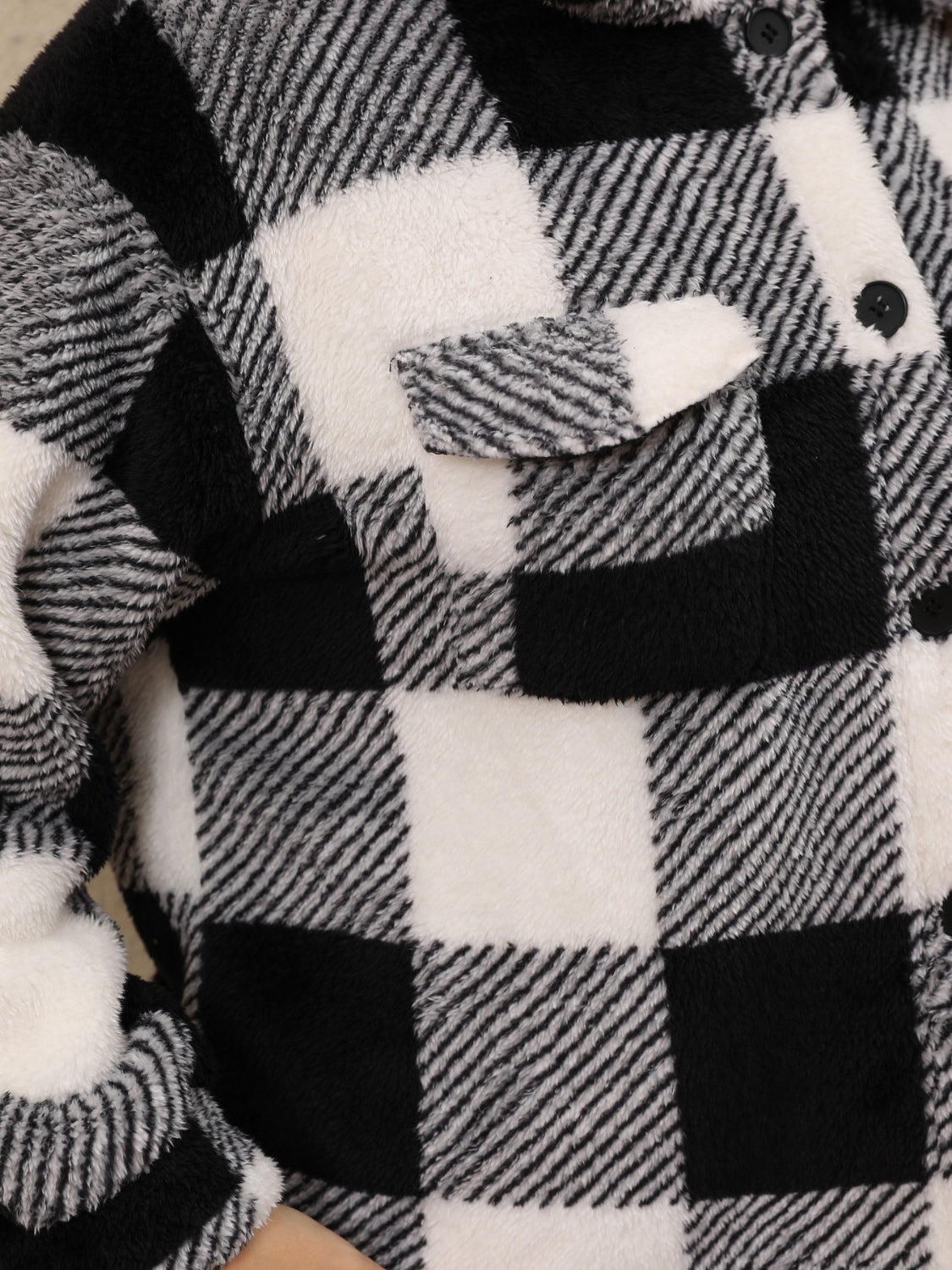 Plus Size Pocketed Plaid Collared Neck Jacket-Angel Casuals