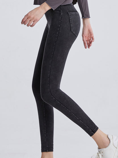 Wide Waistband Sports Leggings-Angel Casuals