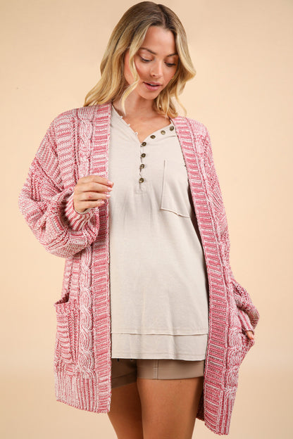 VERY J Cable Knit Open Front Cardigan-Angel Casuals