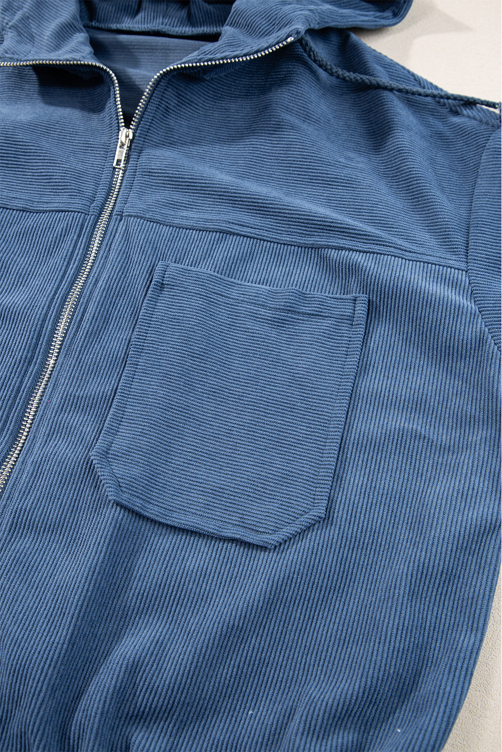 Pocketed Zip Up Long Sleeve Hooded Jacket-Angel Casuals