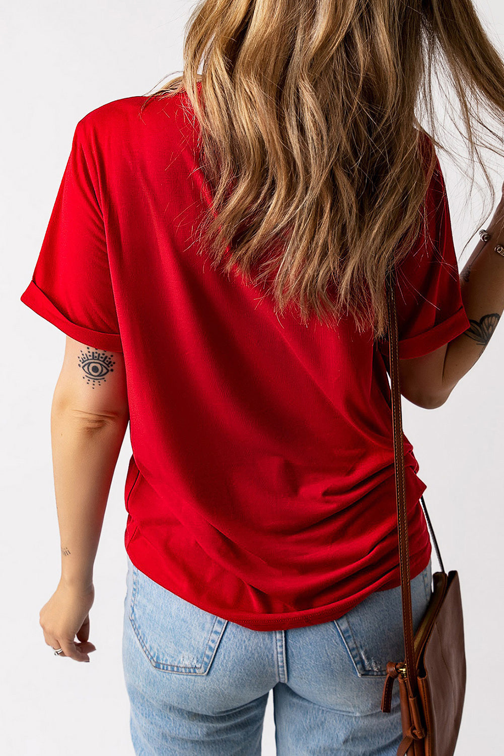 Heart Round Neck Short Sleeve T-Shirt-Angel Casuals