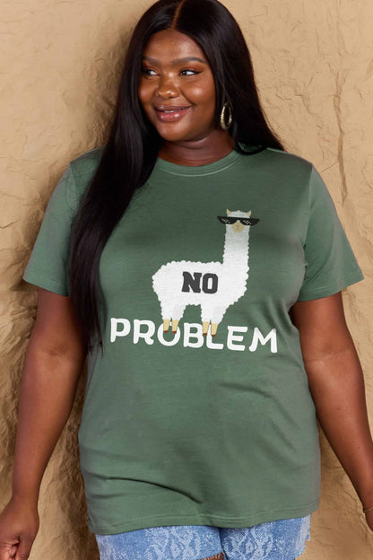 Simply Love Full Size NO PROBLEM Graphic Cotton Tee-Angel Casuals