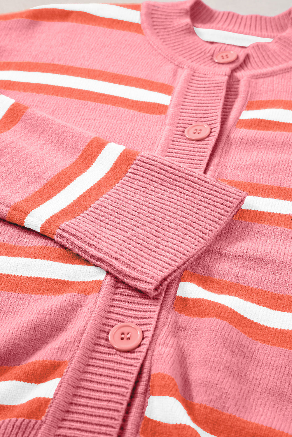 Striped Button Down Long Sleeve Cardigan-Angel Casuals