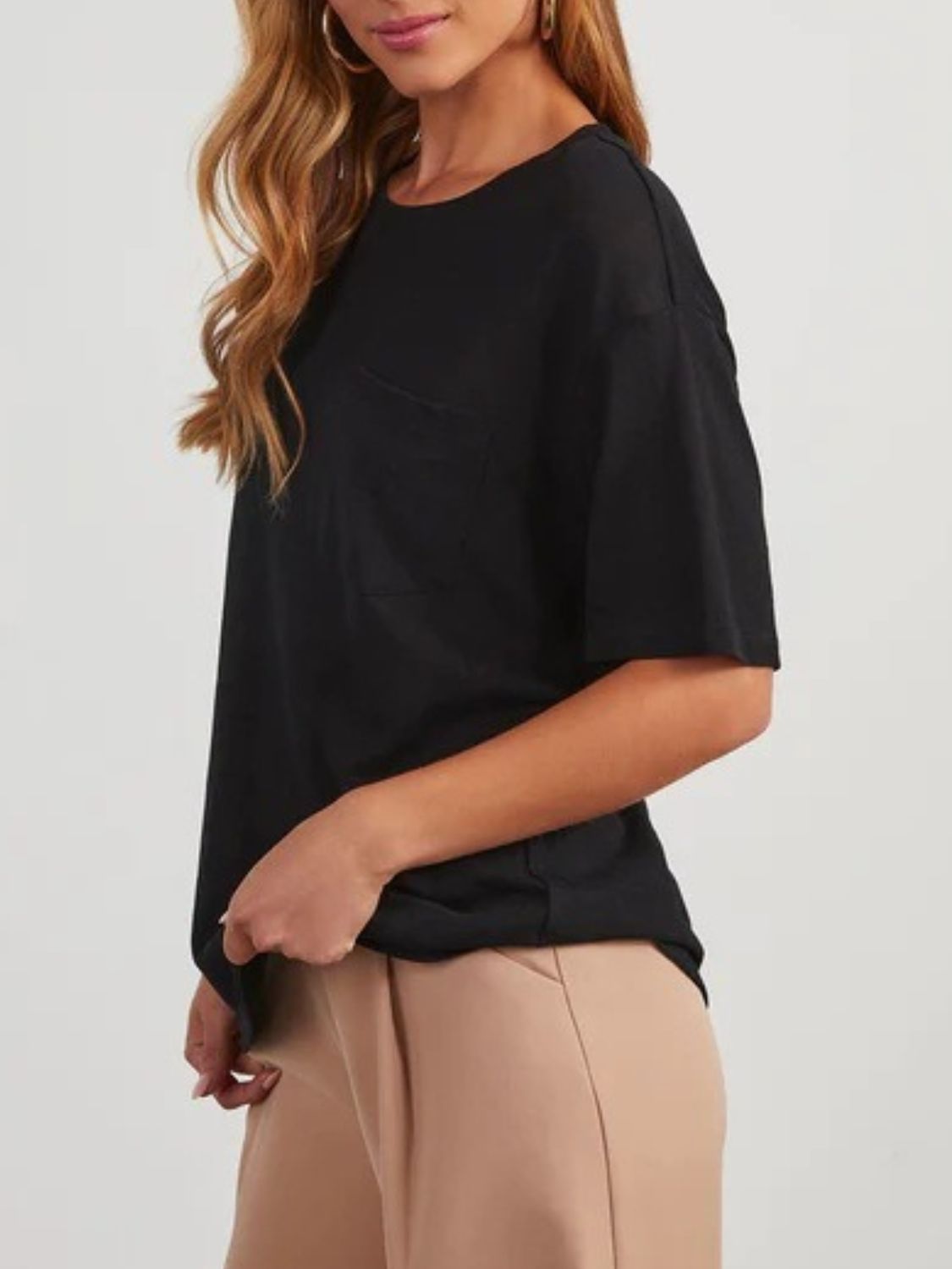 Round Neck Half Sleeve T-Shirt-Angel Casuals