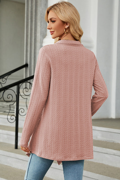 Open Front Long Sleeve Cardigan-Angel Casuals