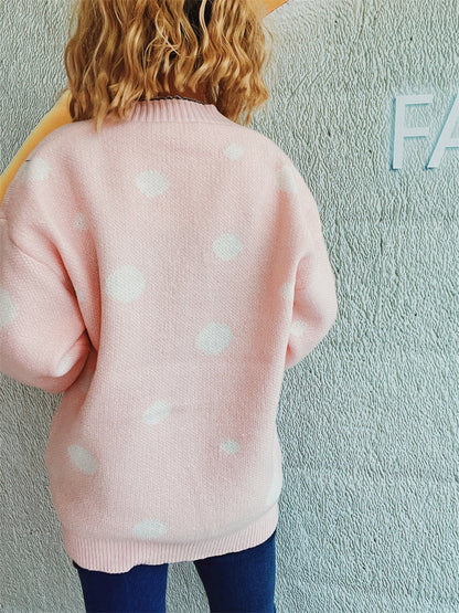 Polka Dot Button Up Cardigan-Angel Casuals