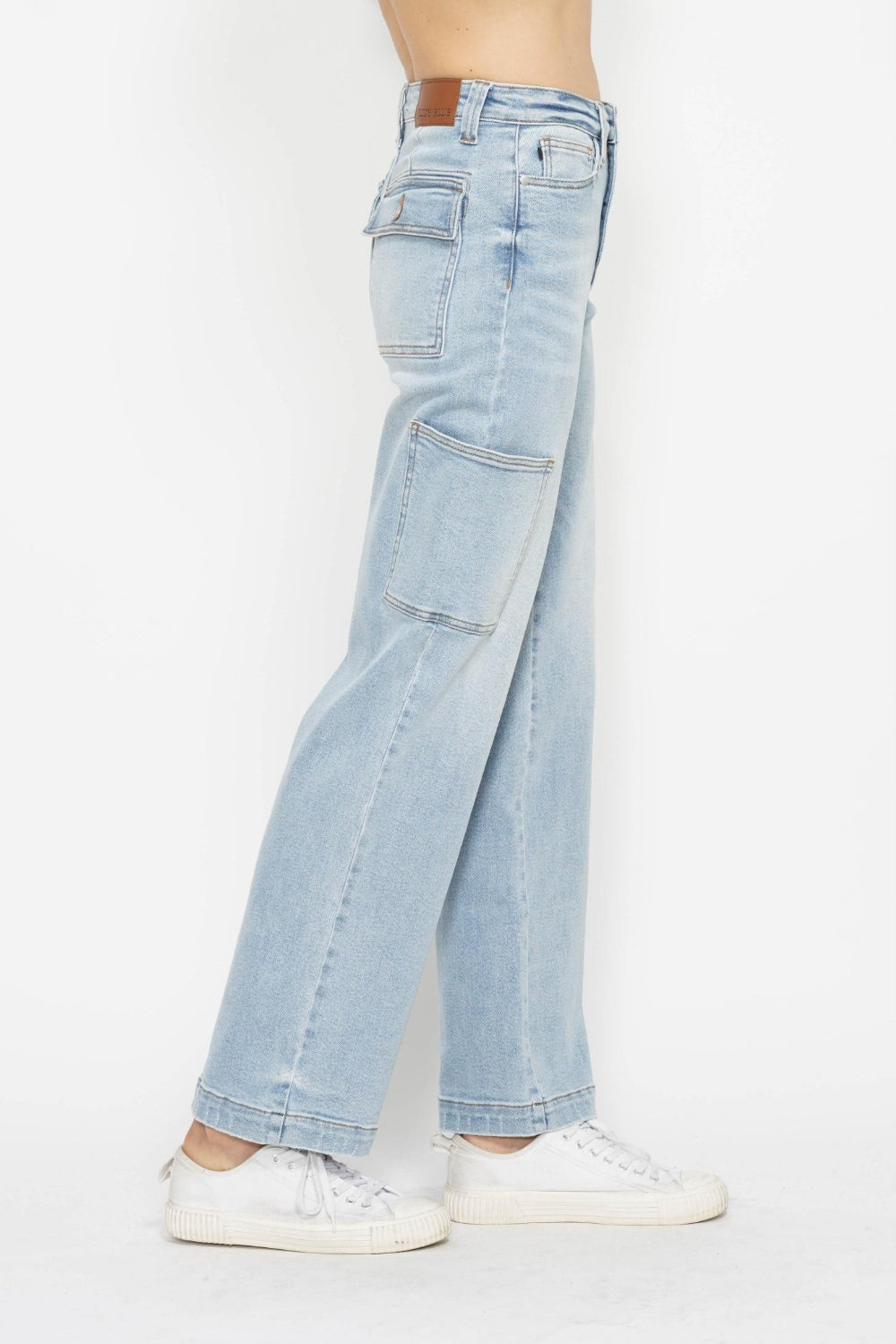 Judy Blue Full Size High Waist Straight Cargo Jeans-Angel Casuals