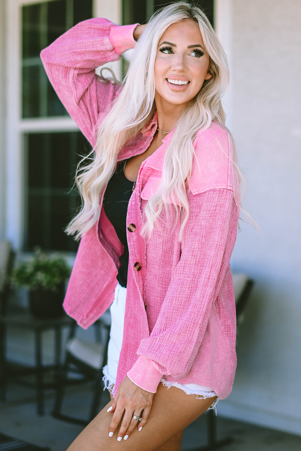 Button Down Collared Jacket-Angel Casuals