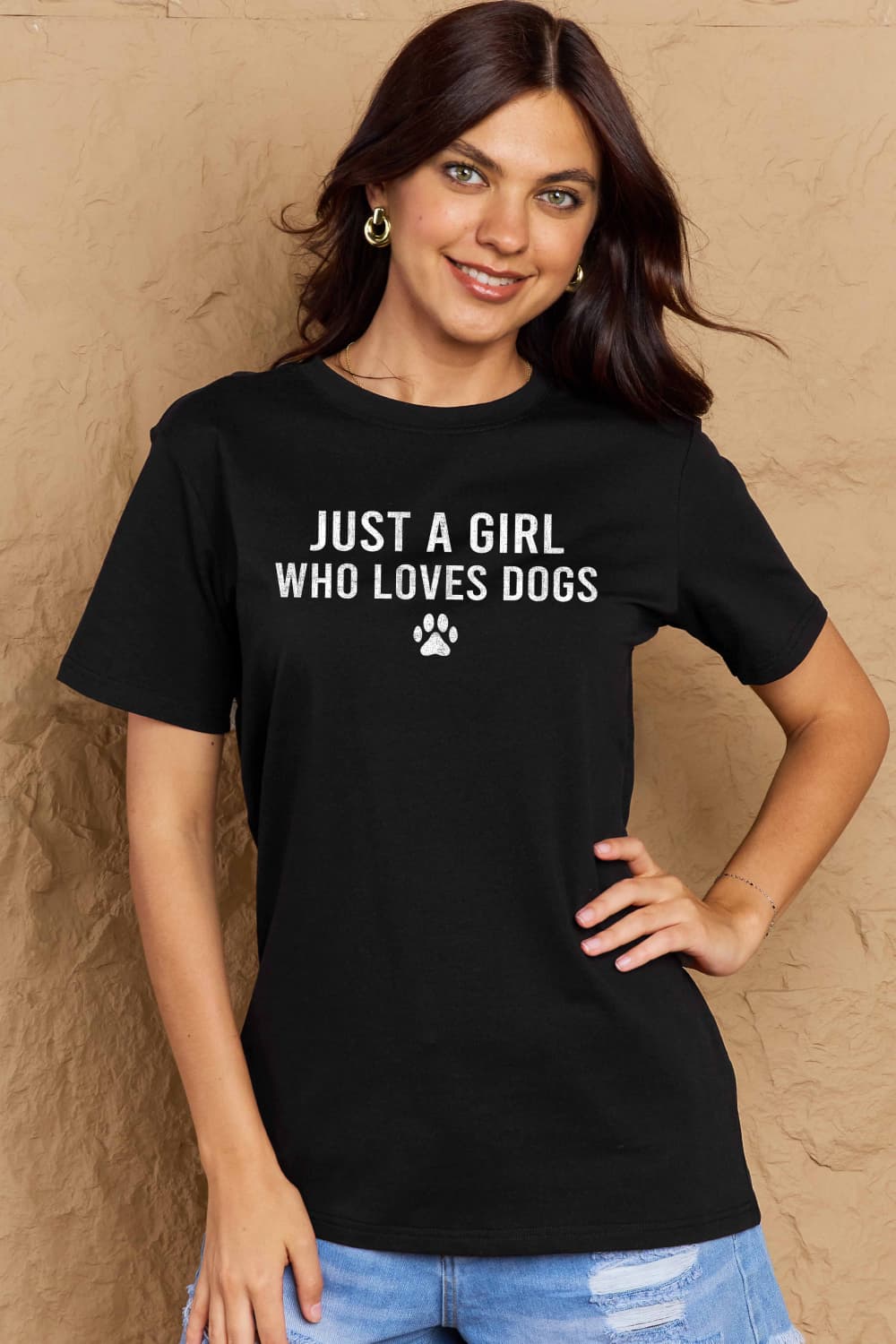 Simply Love Full Size Dog Paw Graphic Cotton T-Shirt-Angel Casuals