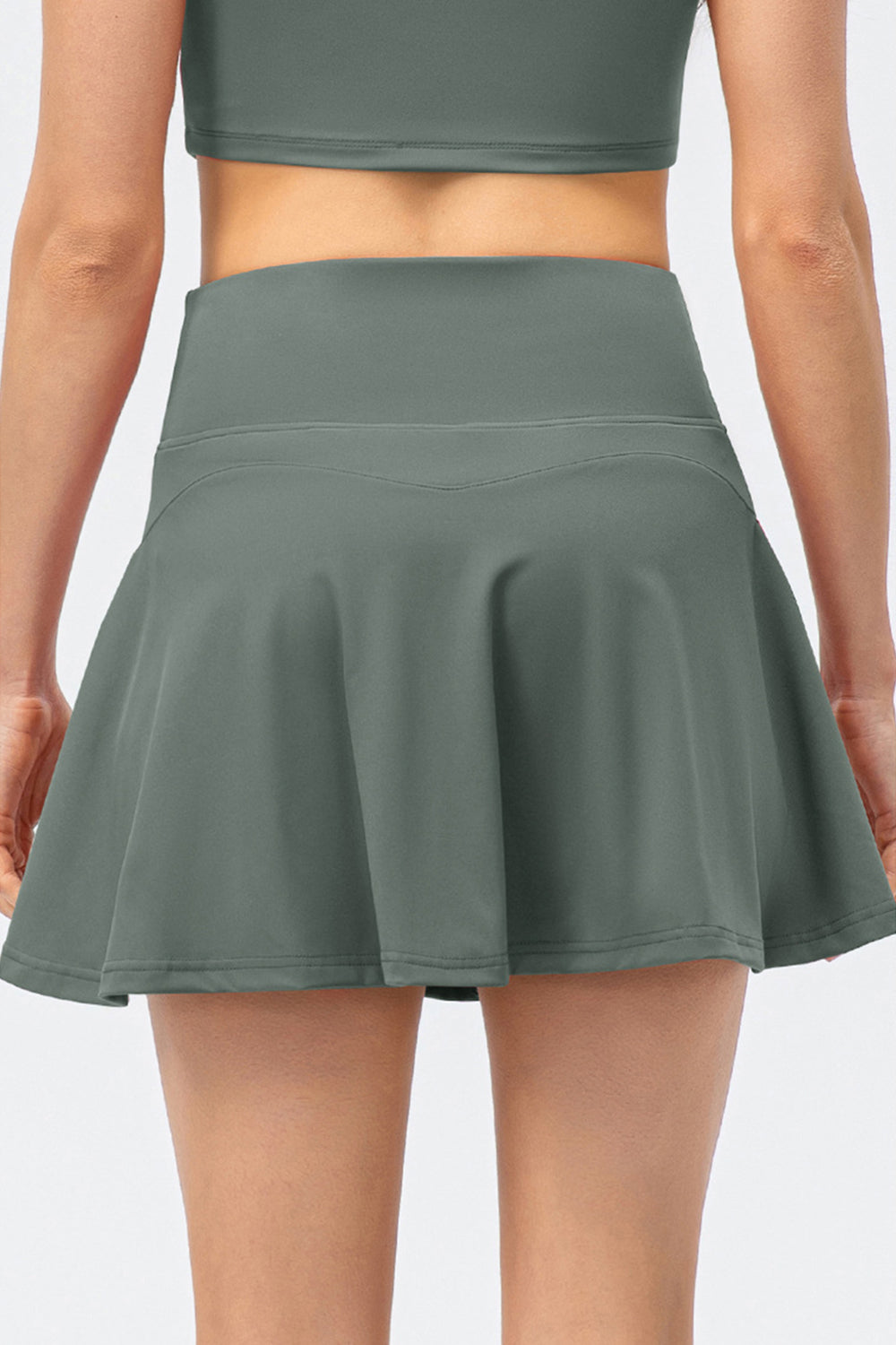 High Waist Wide Waistband Active Skirt-Angel Casuals