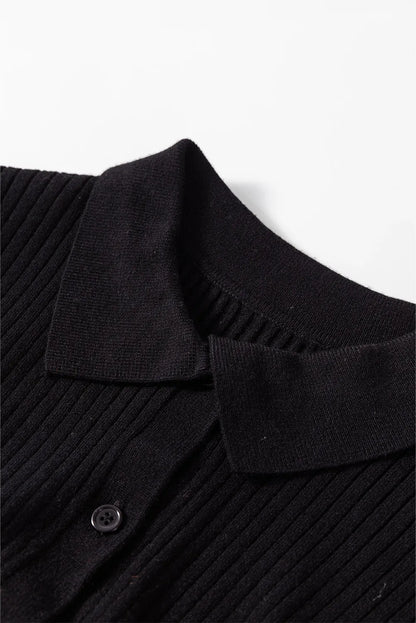 Button Up Collared Neck Cardigan-Angel Casuals