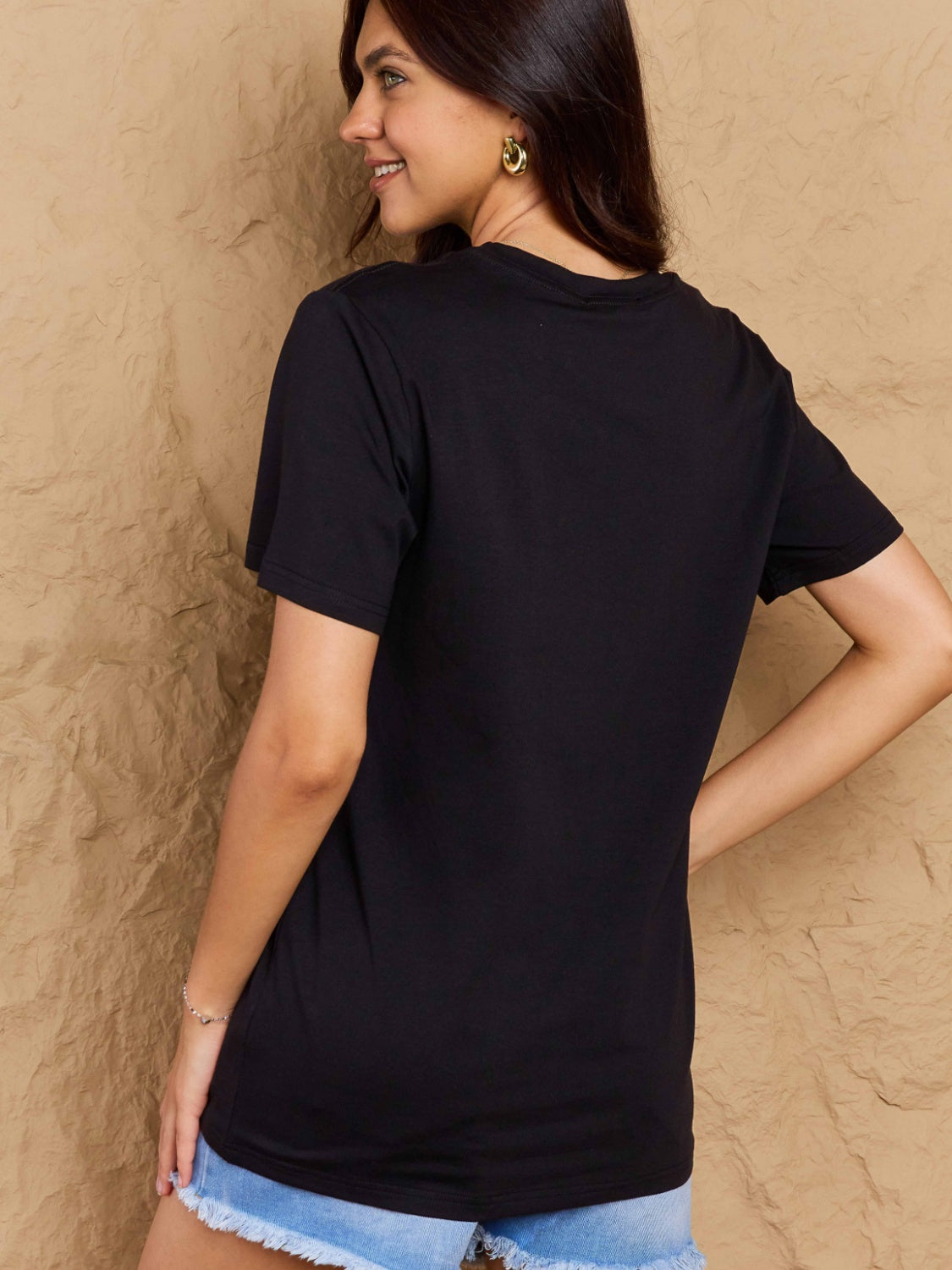 Full Size Round Neck Short Sleeve T-Shirt-Angel Casuals