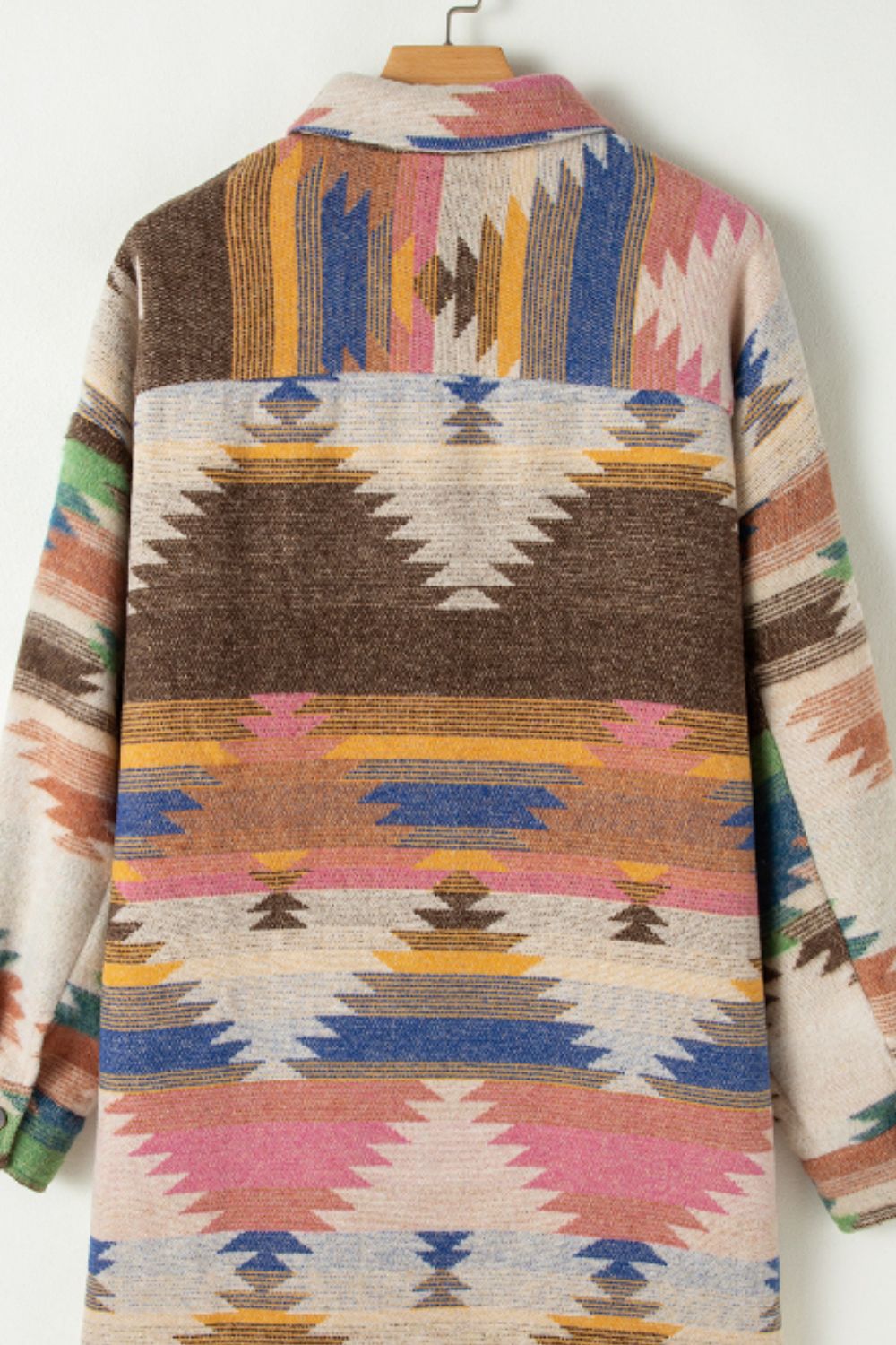 Geometric Button Up Long Sleeve Jacket-Angel Casuals