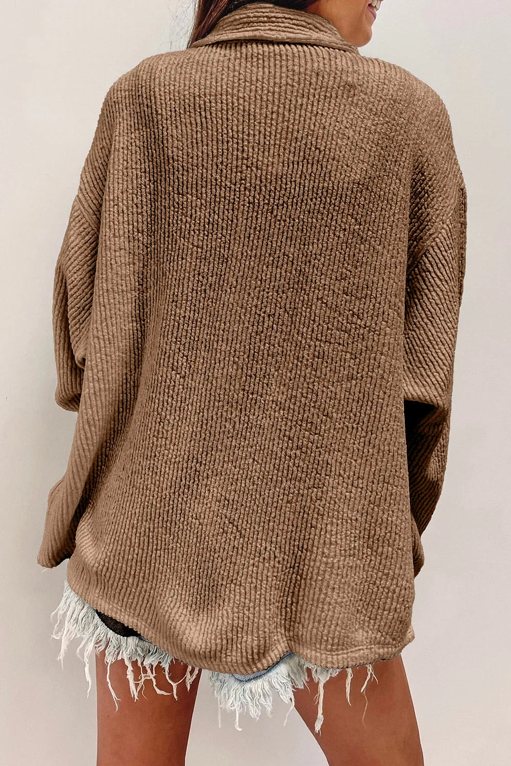 Button Up Long Sleeve Shacket-Angel Casuals