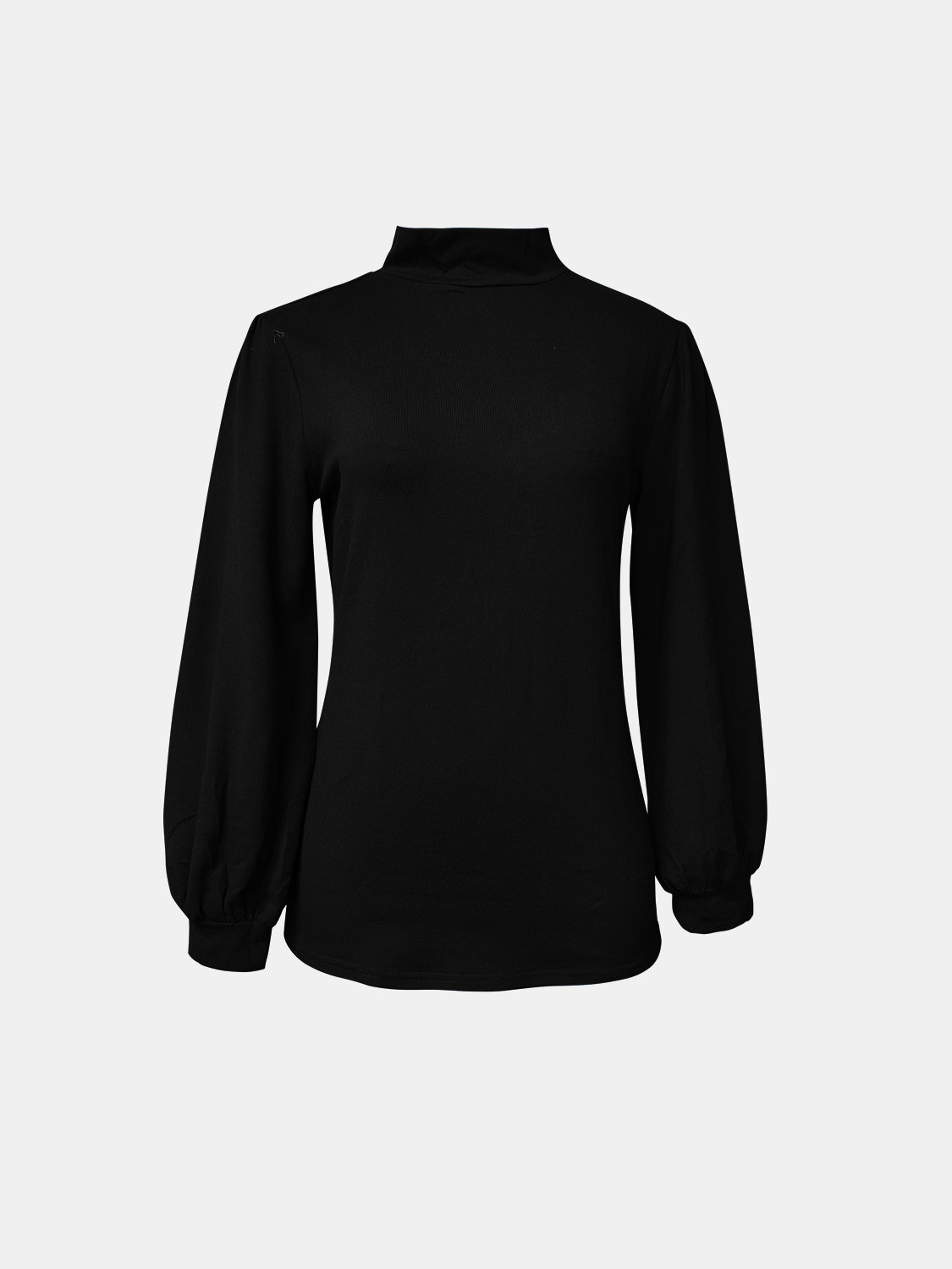 Full Size Mock Neck Long Sleeve T-Shirt-Angel Casuals