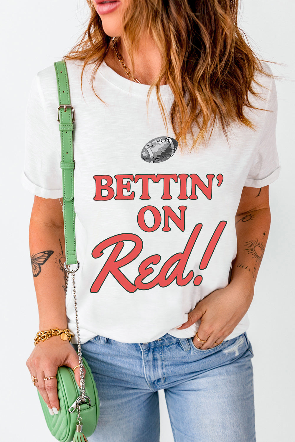 Letter Graphic Round Neck Short Sleeve T-Shirt-Angel Casuals