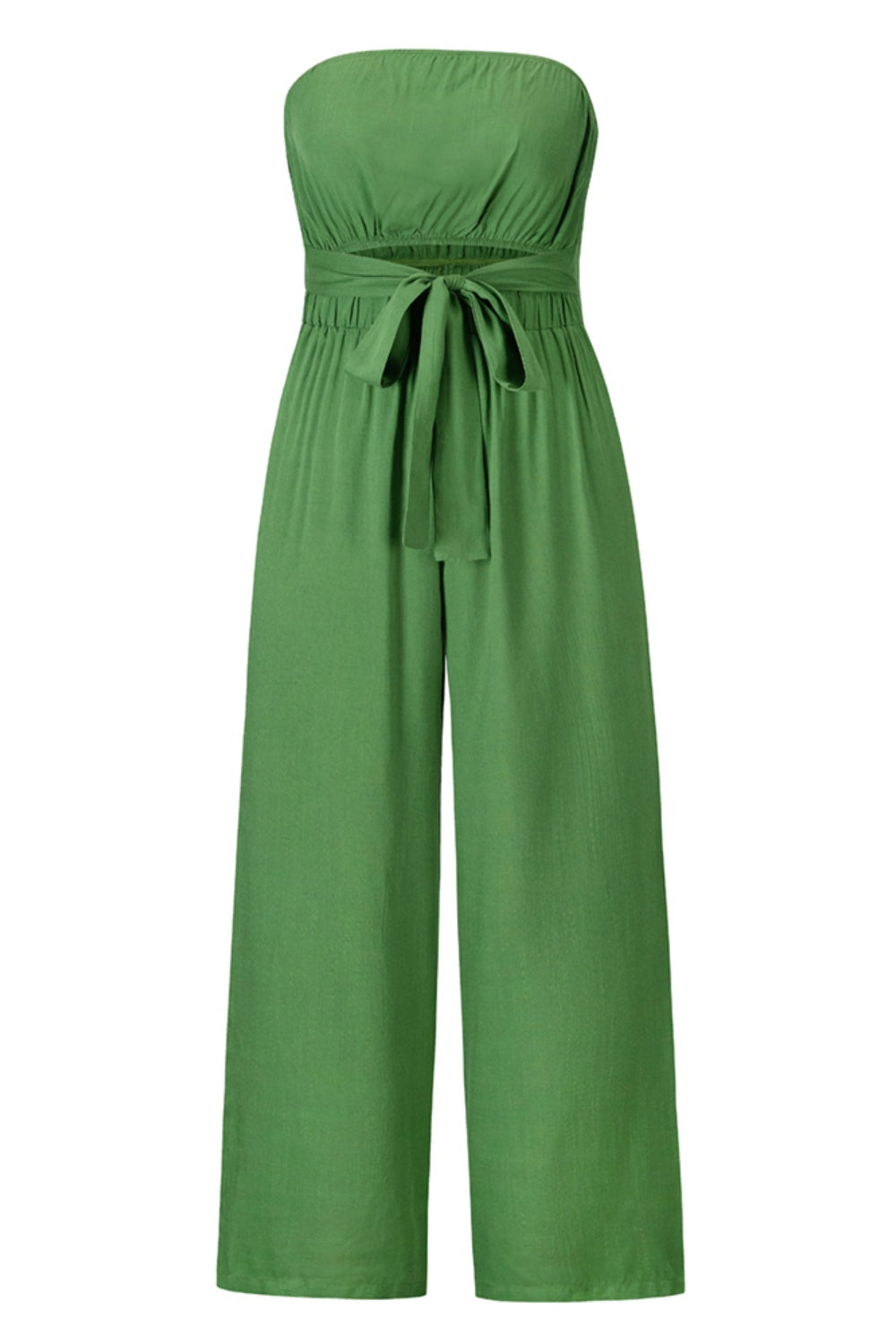 Tied Cutout Tube Wide Leg Jumpsuit-Angel Casuals