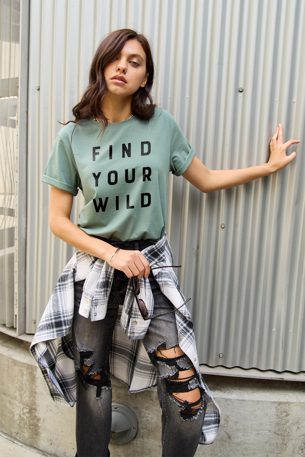 Simply Love Full Size FIND YOUR WILD Short Sleeve T-Shirt-Angel Casuals