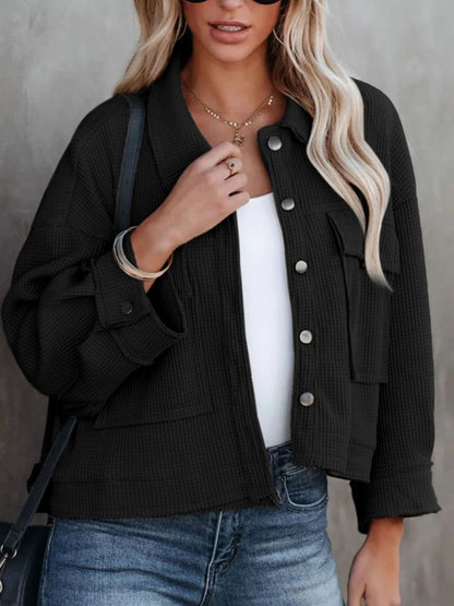 Button Up Long Sleeve Jacket-Angel Casuals