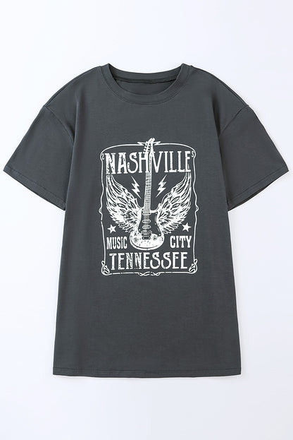 NASHVILLE MUSIC CITY TENNESSEE Graphic T-Shirt-Angel Casuals