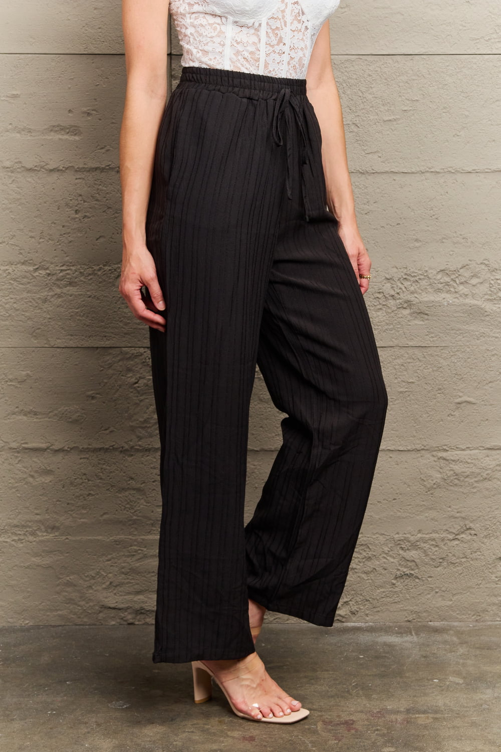 Tie Waist Long Pants-Angel Casuals