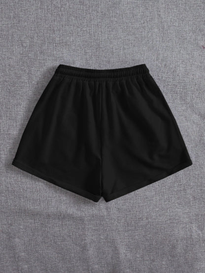 Drawstring Pocketed Elastic Waist Shorts-Angel Casuals