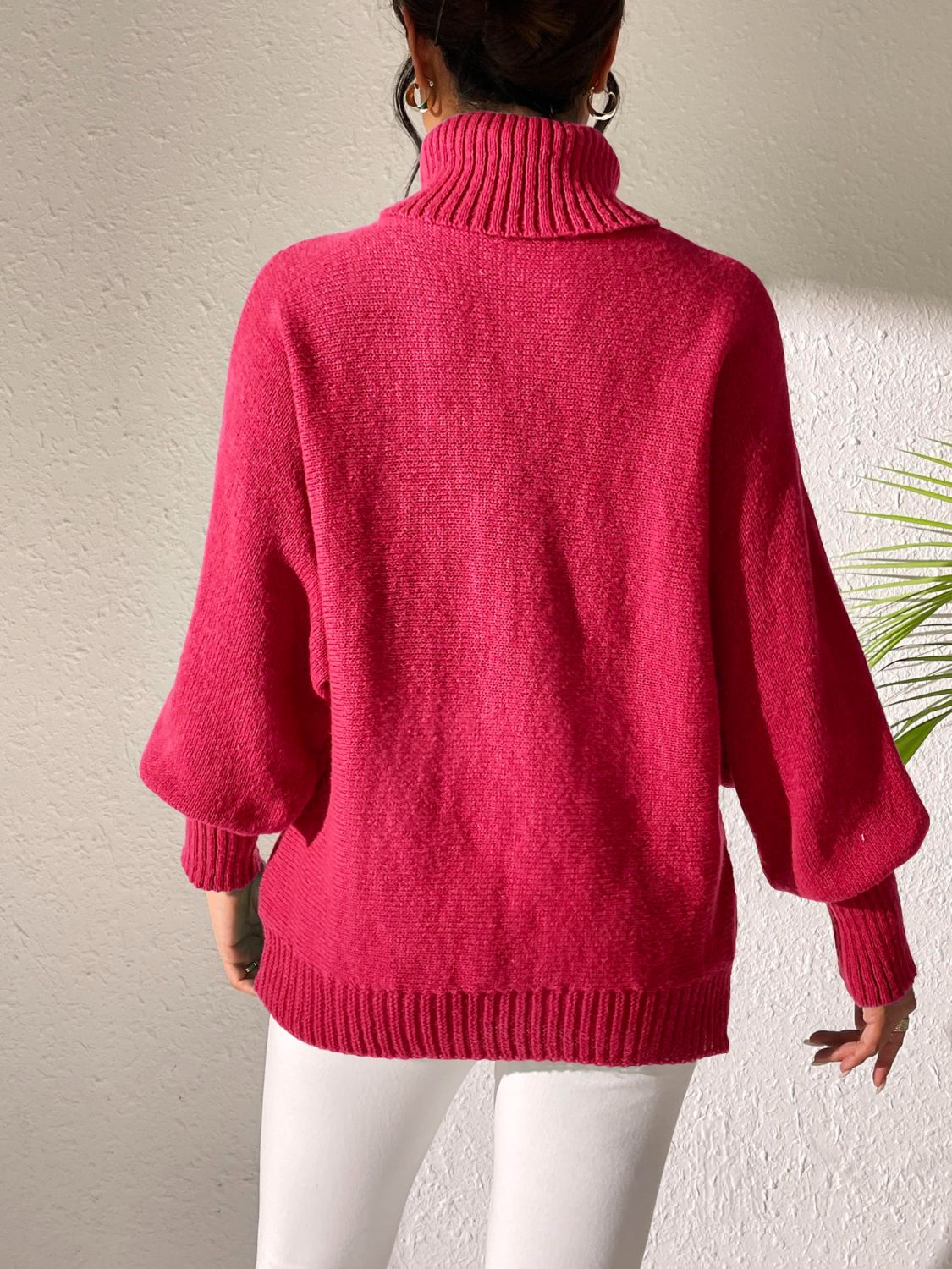 Heart Turtleneck Long Sleeve Sweater-Angel Casuals