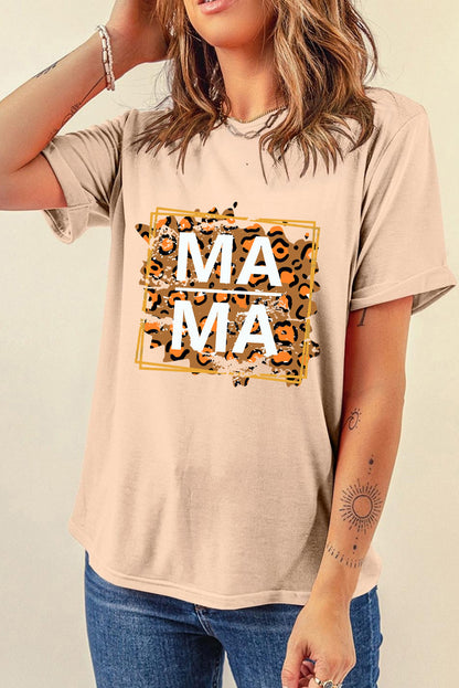 MAMA Round Neck Short Sleeve T-Shirt-Angel Casuals