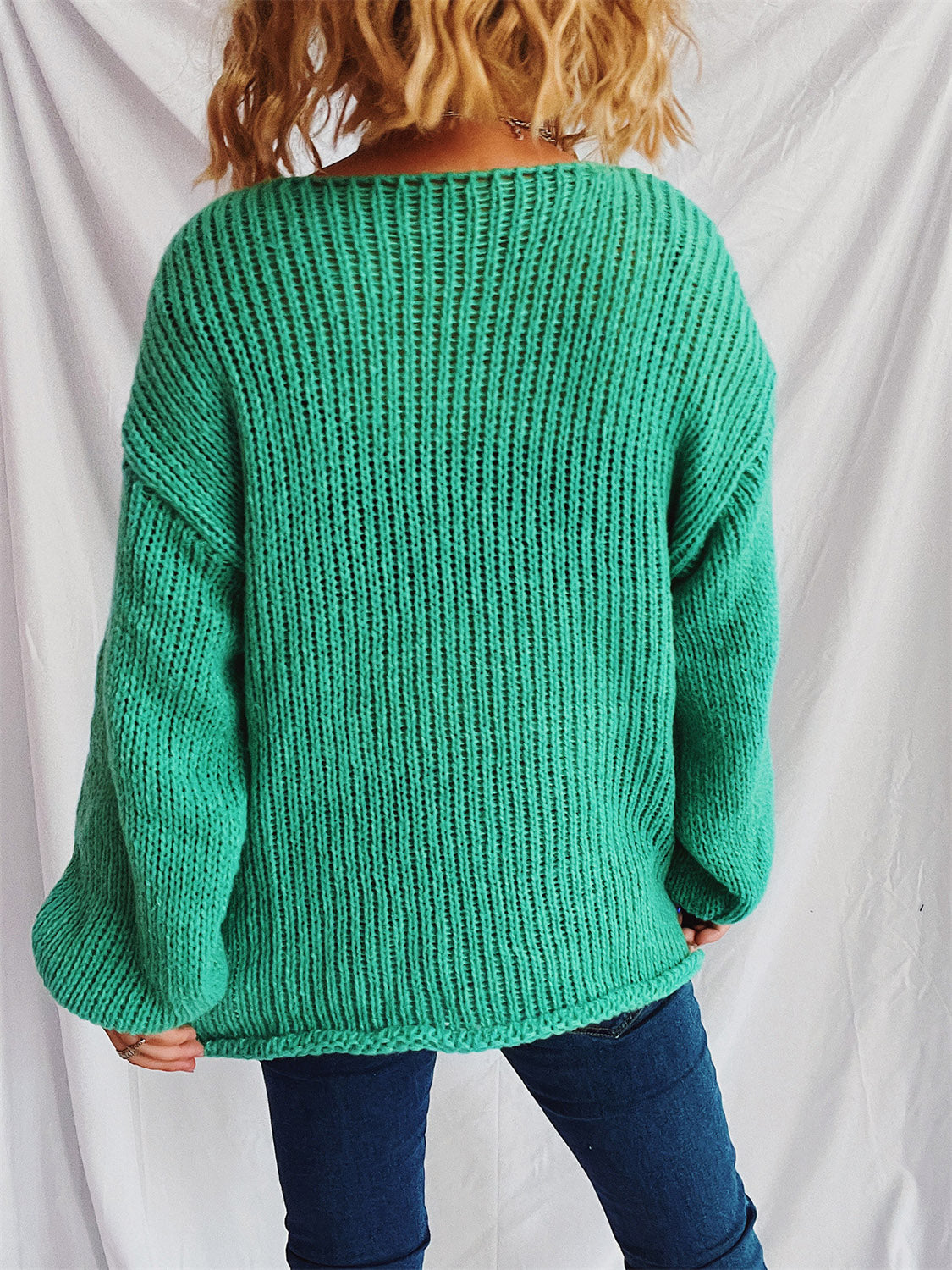 Boat Neck Dropped Shoulder Sweater-Angel Casuals