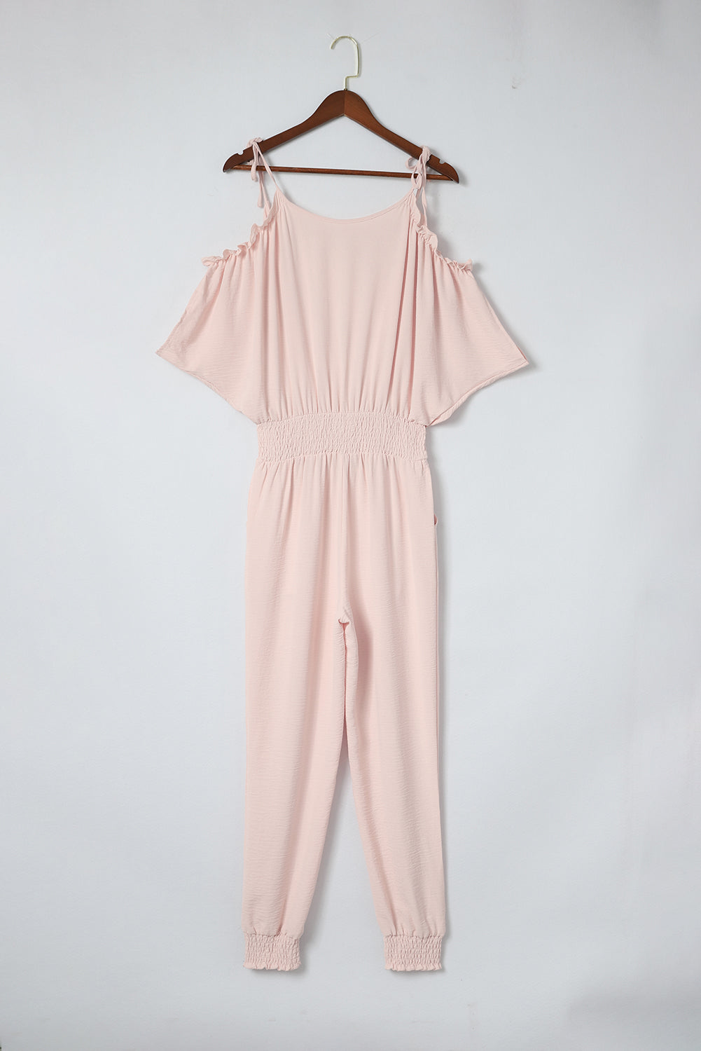 Frill Surplice Cold Shoulder Jumpsuit-Angel Casuals