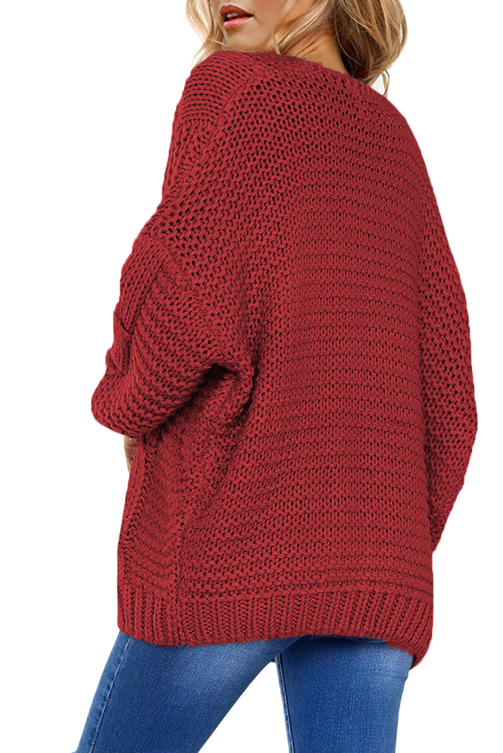 Cable-Knit Open Front Cardigan-Angel Casuals
