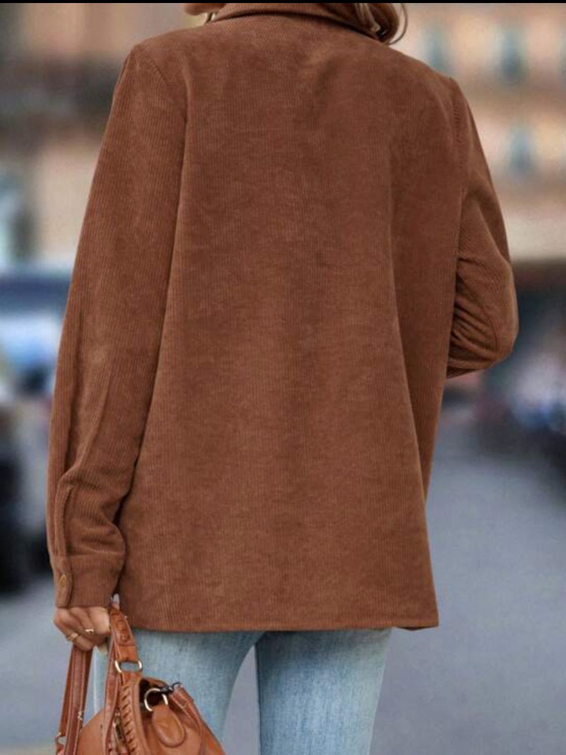 Button Down Long Sleeve Shacket-Angel Casuals