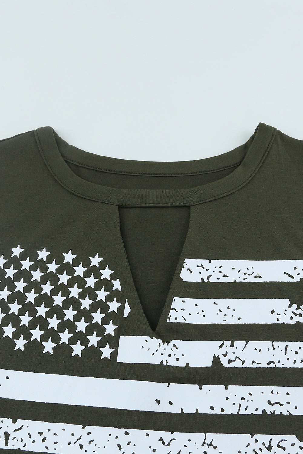 US Flag Graphic Cutout Round Neck Tank-Angel Casuals