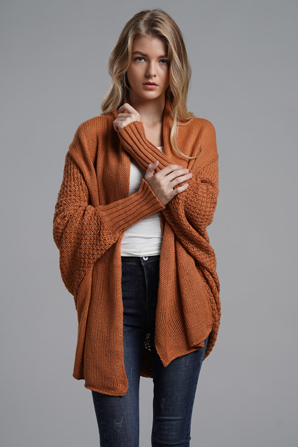 Open Front Batwing Sleeve Cardigan-Angel Casuals