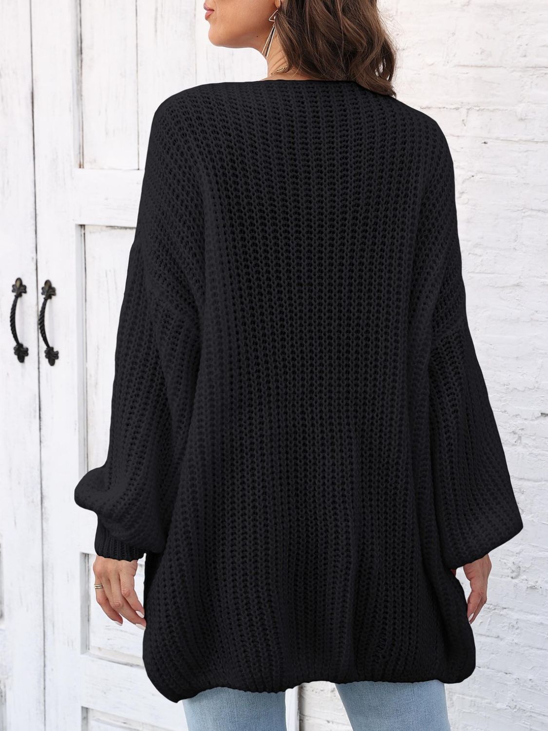 Open Front Long Sleeve Cardigan-Angel Casuals